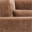 Chios Modern Arm Chair in Plush Bark Brown Fabric with Wooden Base