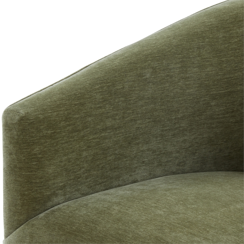Elm Caper Green Polyester Fabric Skirted 360-degree Swivel Chair