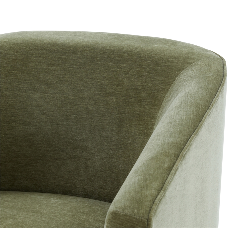 Elm Caper Green Polyester Fabric Skirted 360-degree Swivel Chair