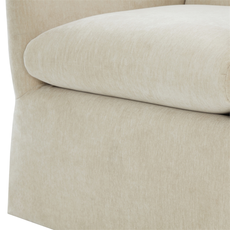 Comfort Pointe Ludlow Skirted Swivel Beige Polyester Fabric Accent Chair