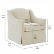 Comfort Pointe Ludlow Skirted Swivel Beige Polyester Fabric Accent Chair