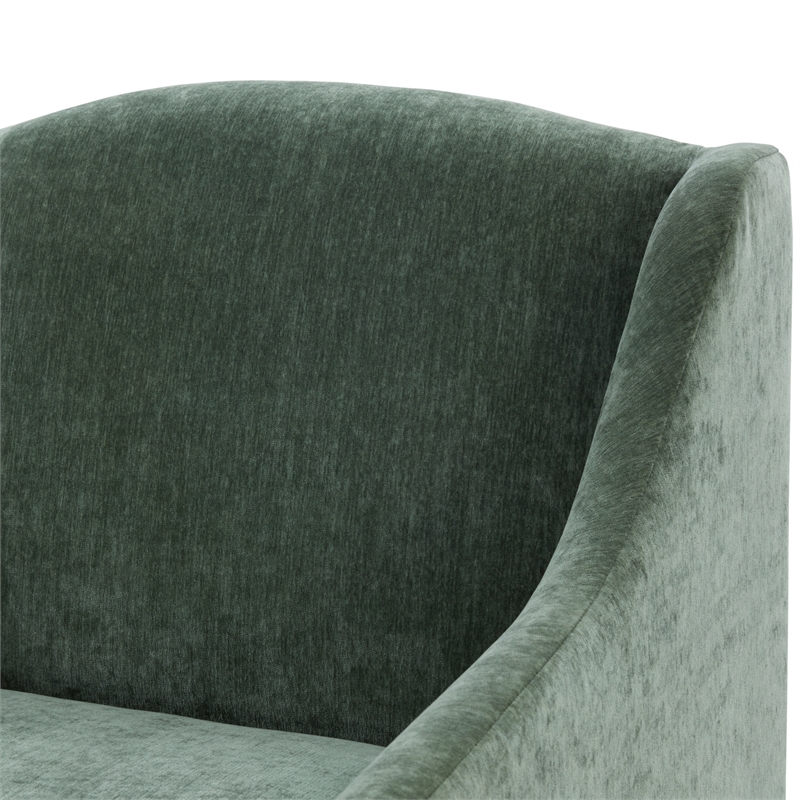 Comfort Pointe Ludlow Ivy Green Polyester Fabric Skirted Swivel Accent Chair