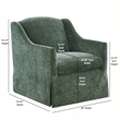 Comfort Pointe Ludlow Ivy Green Polyester Fabric Skirted Swivel Accent Chair