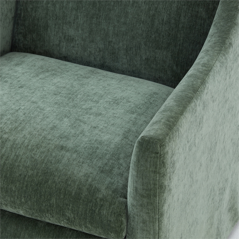 Comfort Pointe Ludlow Ivy Green Polyester Fabric Skirted Swivel Accent Chair