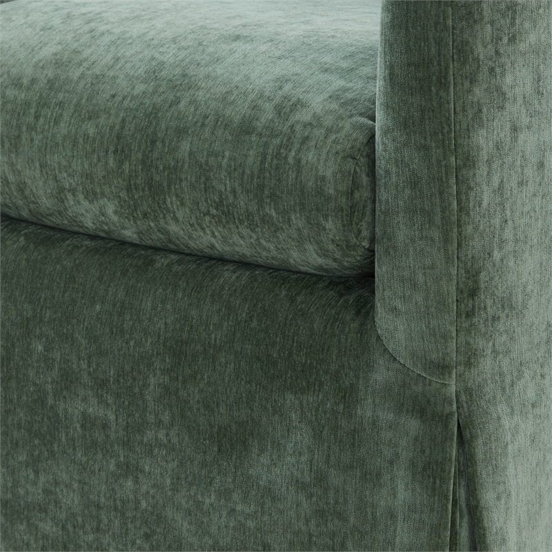 Comfort Pointe Ludlow Ivy Green Polyester Fabric Skirted Swivel Accent Chair