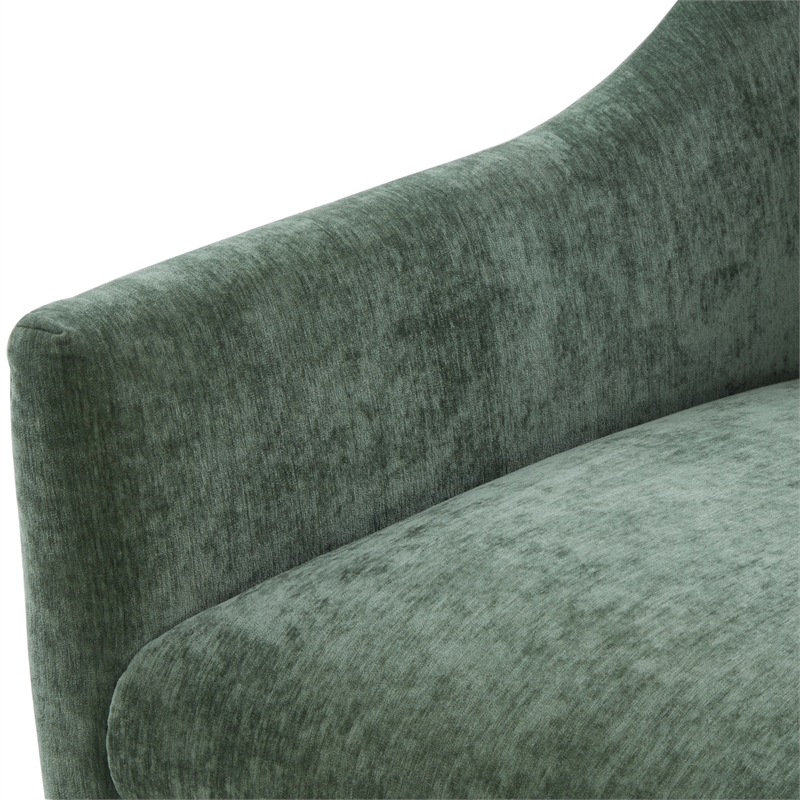 Comfort Pointe Ludlow Ivy Green Polyester Fabric Skirted Swivel Accent Chair