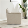 Comfort Pointe Tolland Beige Polyester Swivel Accent Chair with Nailhead Trim