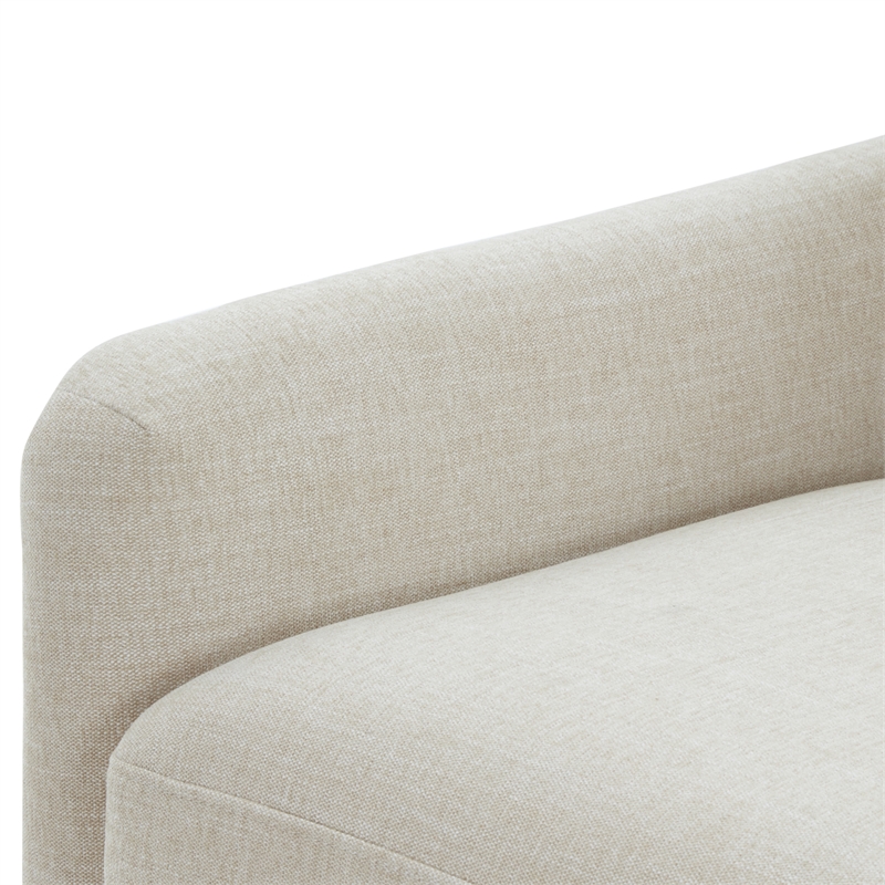 Comfort Pointe Tolland Beige Polyester Swivel Accent Chair with Nailhead Trim