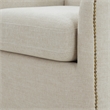 Comfort Pointe Tolland Beige Polyester Swivel Accent Chair with Nailhead Trim
