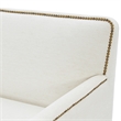 Comfort Pointe Tolland Cream Polyester Swivel Accent Chair with Nailhead Trim