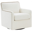 Comfort Pointe Tolland Cream Polyester Swivel Accent Chair with Nailhead Trim