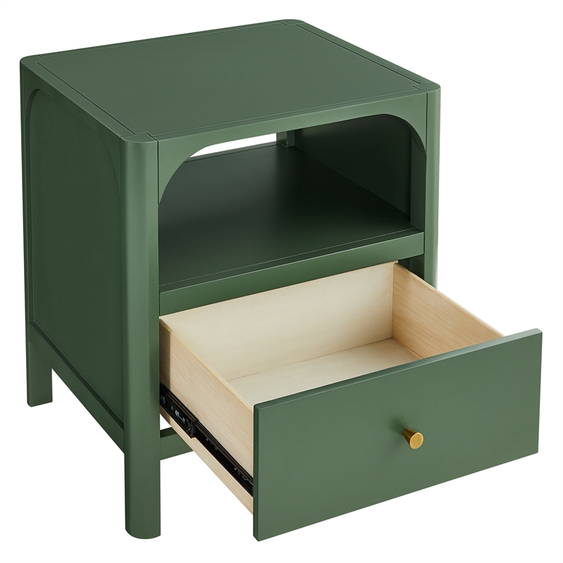 Comfort Pointe Wallis 1-drawer Wood Nightstand in Vintage Green