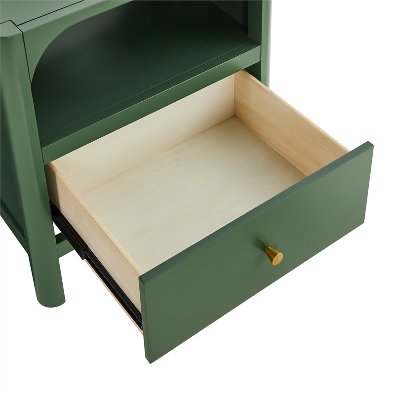 Comfort Pointe Wallis 1-drawer Wood Nightstand in Vintage Green