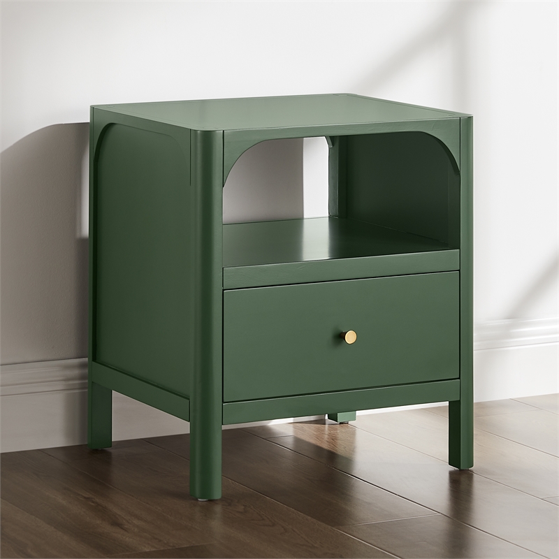 Comfort Pointe Wallis 1-drawer Wood Nightstand in Vintage Green