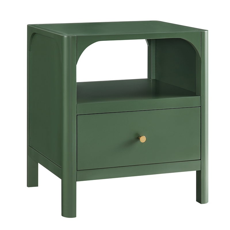 Comfort Pointe Wallis 1-drawer Wood Nightstand in Vintage Green