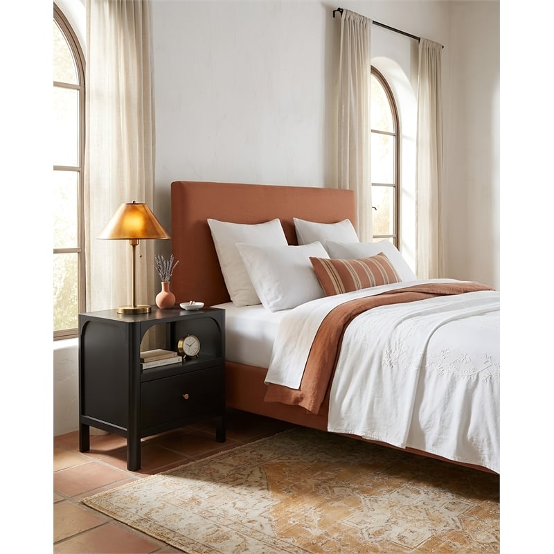 Comfort Pointe Wallis 1-drawer Wood Nightstand in Black Finish