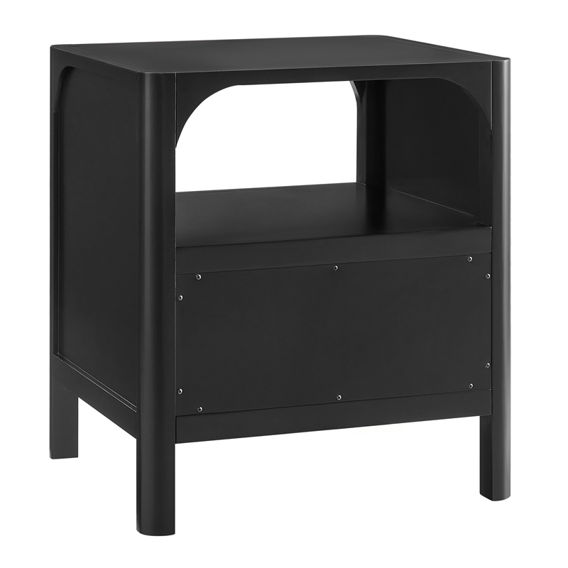 Comfort Pointe Wallis 1-drawer Wood Nightstand in Black Finish
