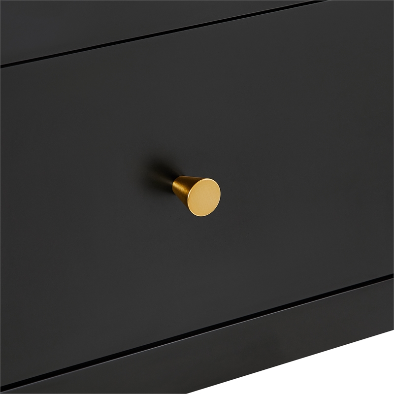 Comfort Pointe Wallis 1-drawer Wood Nightstand in Black Finish
