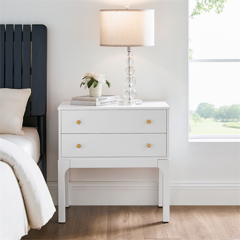 Comfort Pointe Arezzo 2-drawer Modern Wood Nightstand in White