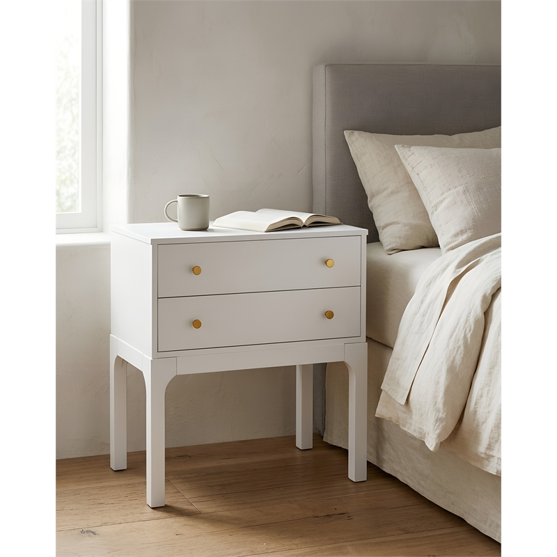 Comfort Pointe Arezzo 2-drawer Modern Wood Nightstand in White