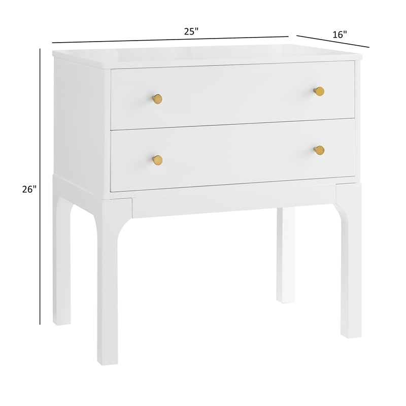Comfort Pointe Arezzo 2-drawer Modern Wood Nightstand in White