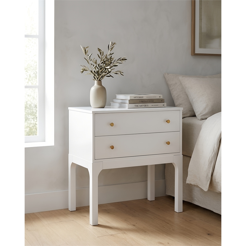 Comfort Pointe Arezzo 2-drawer Modern Wood Nightstand in White
