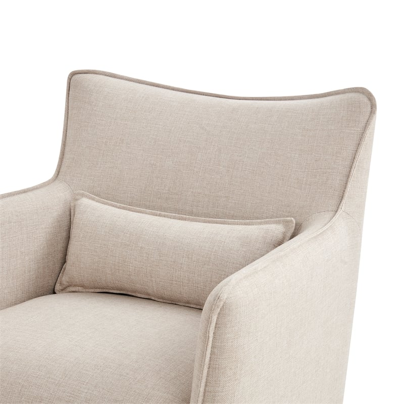 Alegre Swivel Accent Chair with Pillow - Swivel Base - Beige Sand Polyester