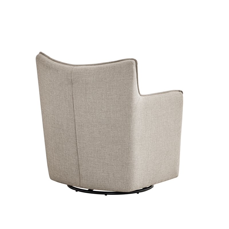 Alegre Swivel Accent Chair with Pillow - Swivel Base - Sea Oat Gray Polyester
