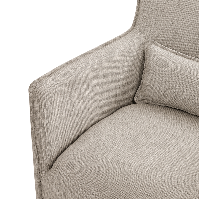 Alegre Swivel Accent Chair with Pillow - Swivel Base - Sea Oat Gray Polyester