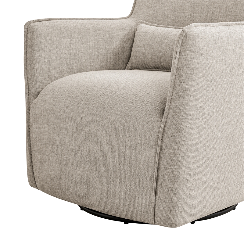 Alegre Swivel Accent Chair with Pillow - Swivel Base - Sea Oat Gray Polyester