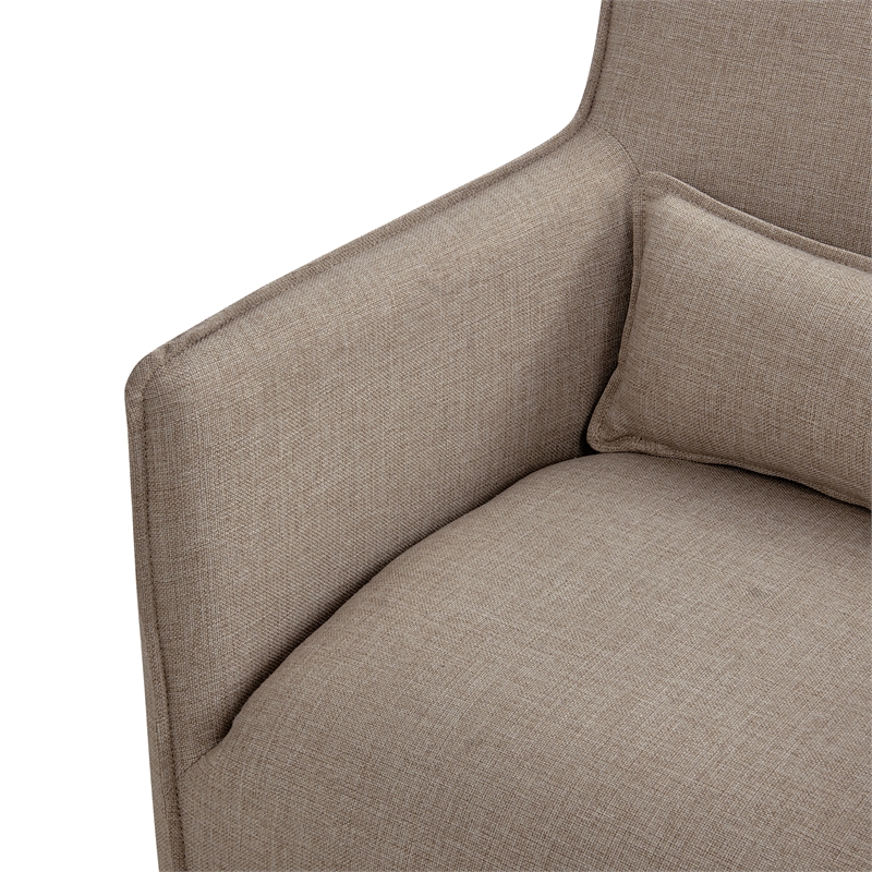 Alegre Swivel Accent Chair with Pillow -  Swivel Base - Mushroom Brown Polyester