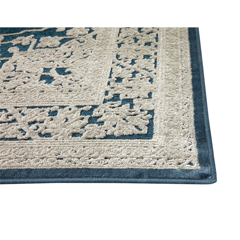 Abacasa Napa Ashton Blue and Natural 5x8 Area Rug