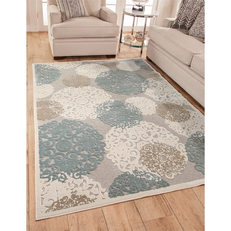 Abacasa Napa Dante Gray-Tan-Ivory 5x8 Area Rug