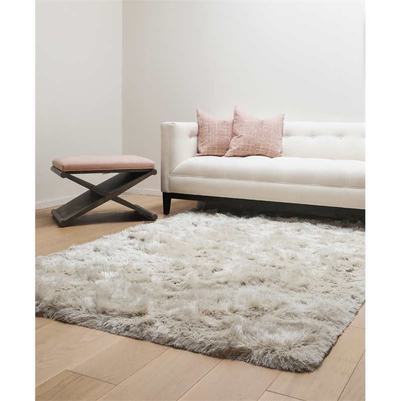 Abacasa Luxe Shag Ivory 8x10 Area Rug