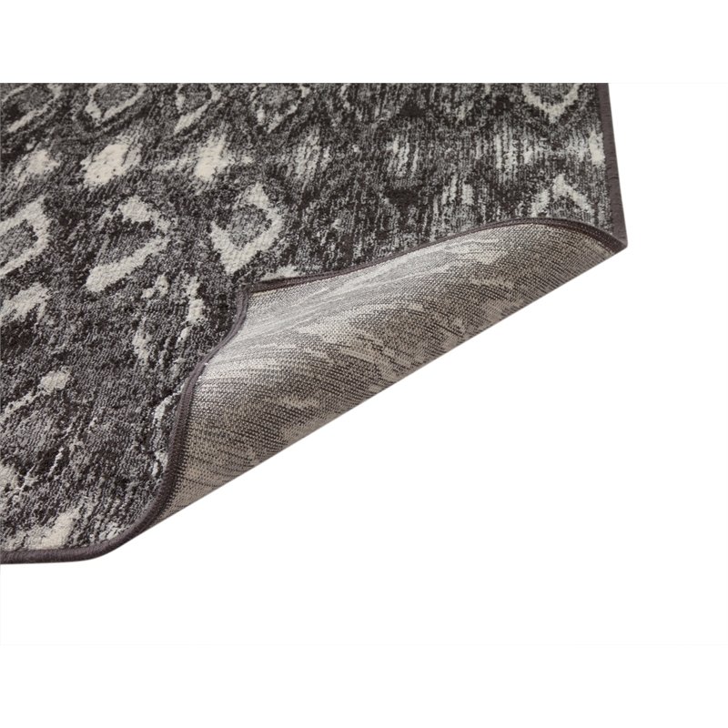 Abacasa Sonoma Mabel Charcoal-Gray-and Ivory 5x8 Area Rug