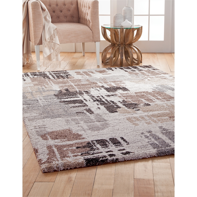 Abacasa Granada Bakari Chocolate-Med.Brown-Gray-Ivory 5x8 Area Rug