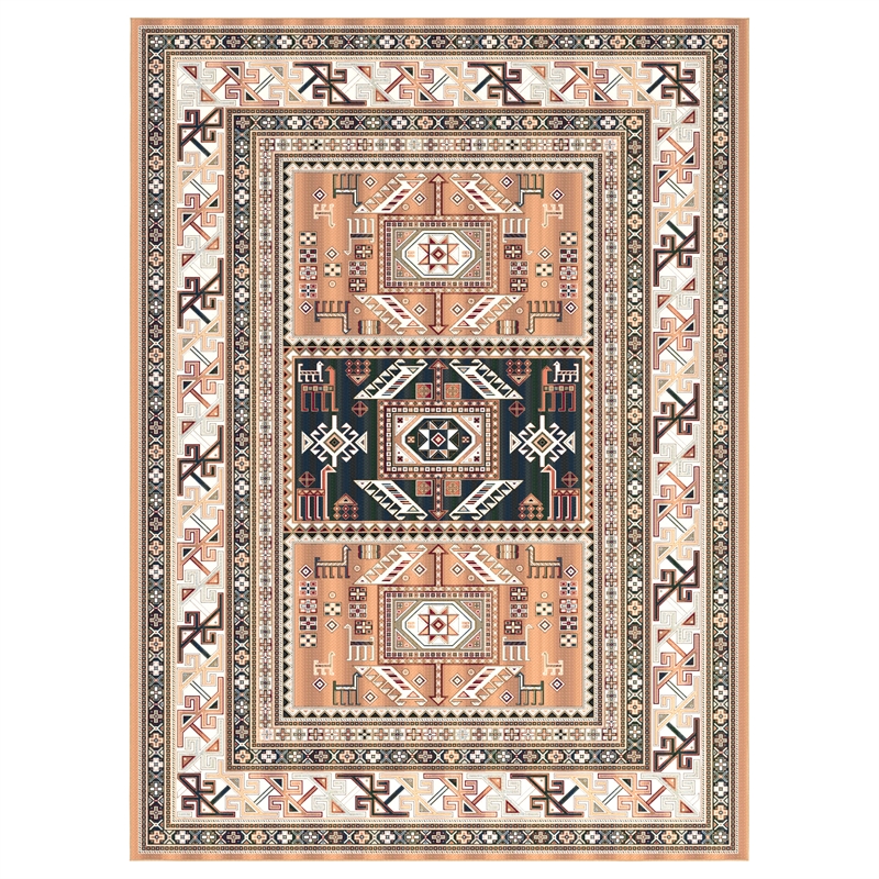 Sam's International Traditional Boho Viscose 8x10 Area Rug in Copper