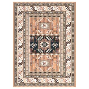 Sam's International Traditional Boho Viscose 8x10 Area Rug in Copper