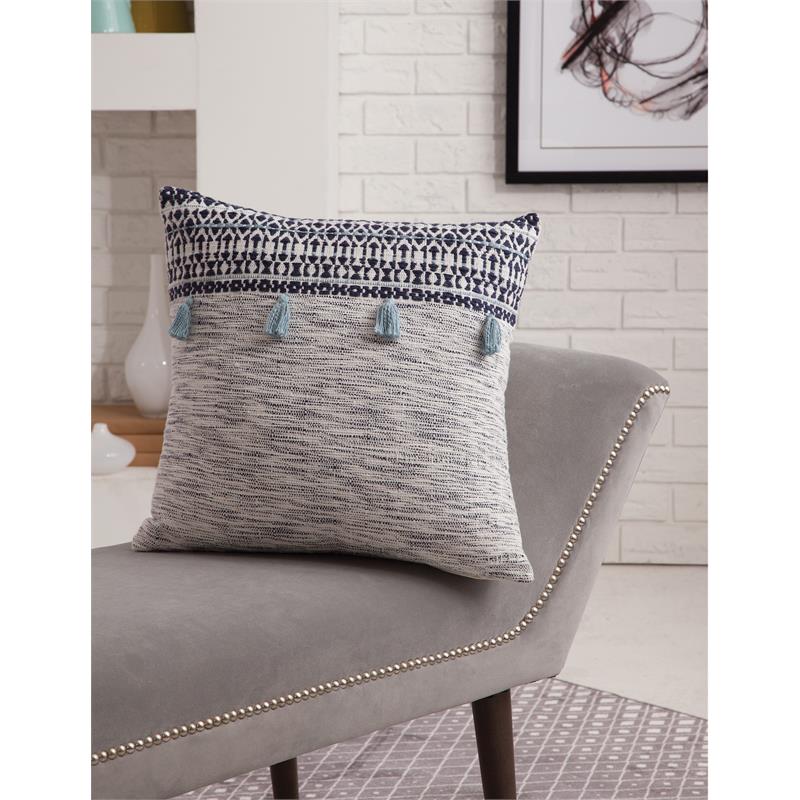 Abacasa Blake Orion Navy/White Throw Pillow