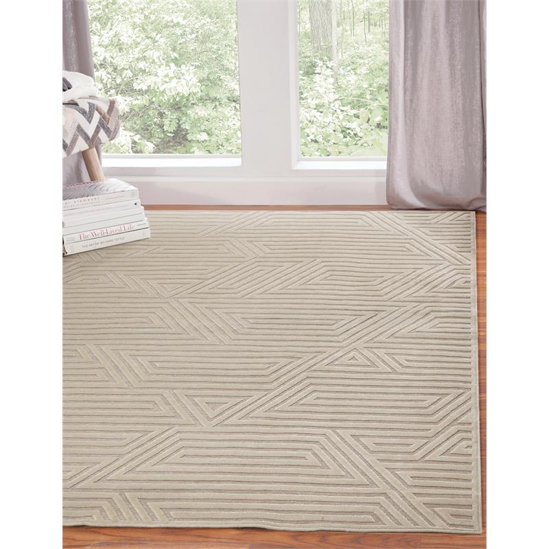 Abacasa Napa Orbit Chenille and Viscose Ivory Area Rug