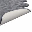 Gloss Black Faux Fur Acrylic and Polyester Area Rug
