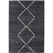 Granada Asher Olefin Shag Black/ Ivory Argyle Area Rug