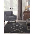 Granada Asher Olefin Shag Black/ Ivory Argyle Area Rug