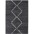 Granada Asher Olefin Shag Black/ Ivory Argyle Area Rug