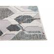 Napa Elio High/ Low Chenille and Viscose Gray/ Blue/ Multi Geometric Area Rug
