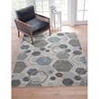 Napa Elio High/ Low Chenille and Viscose Gray/ Blue/ Multi Geometric Area Rug