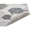 Napa Elio High/ Low Chenille and Viscose Gray/ Blue/ Multi Geometric Area Rug