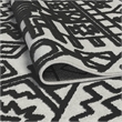 Napa Mercana Ivory and Black Chenille High-Low Area Rug