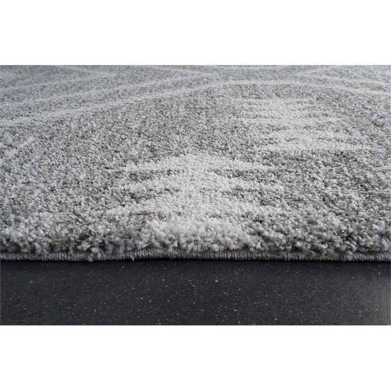 Granada Galen Gray and Ivory Olefin Shag Area Rug