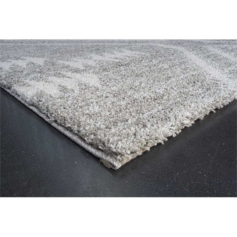 Granada Galen Gray and Ivory Olefin Shag Area Rug